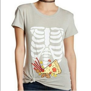 NWOT Wildfox Pizza Skeleton Tee Sz Small